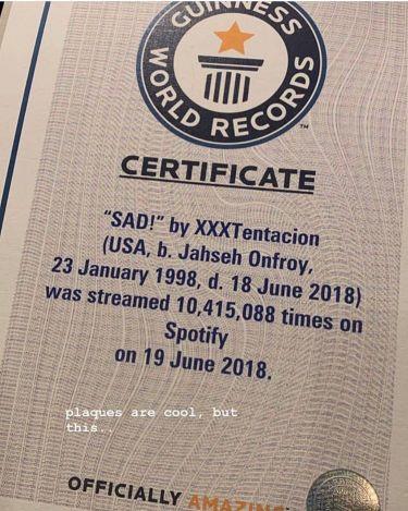 XXXTENTACION的《SAD!》为什么能破吉尼斯世界纪录? | 第3张 | 嘻哈中国 XXXTENTACION的《SAD!》为什么能破吉尼斯世界纪录? | 第3张