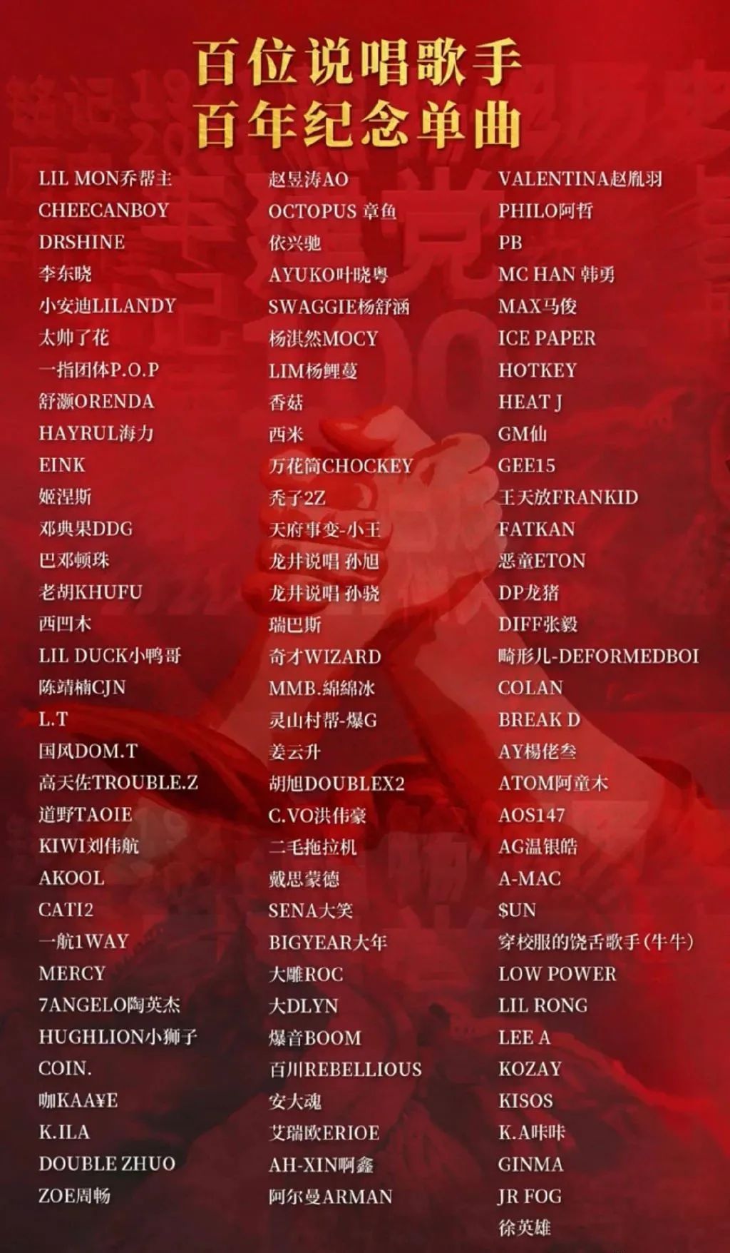 全员爱国 百位Rapper庆祝建党百年!! | 第1张 | 嘻哈中国 全员爱国 百位Rapper庆祝建党百年!! | 第1张