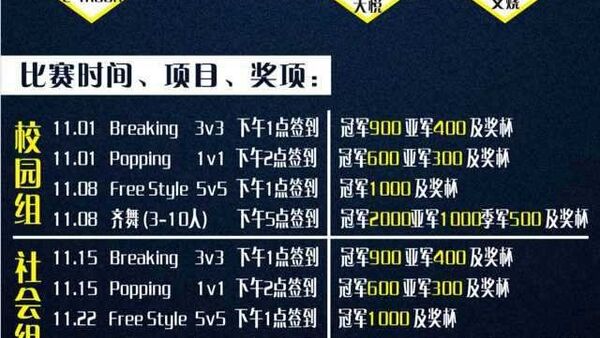 11月1日广东增城首届万达广场杯舞动增城街舞赛