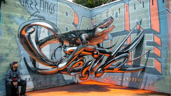 炫酷街头3D涂鸦艺术呼之欲出 随手涂鸦以假乱真